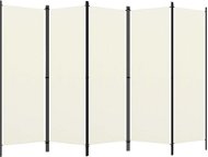 Shumee - 5-dielny krémovobiely, 250 × 180 cm, 320723 - Paraván