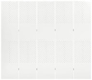 Shumee 5dílný bílý 200×180 cm ocel, 335902 - Paraván