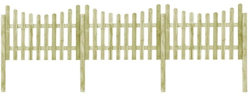 Garden fence with 4 posts impregnated pine 510 × 120 cm - Wooden Fence - Main image