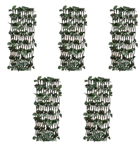 Vrbový trelážový plot 5 ks s umělými listy 180 × 30 cm - Plot - Main image
