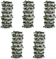 Vrbový trelážový plot 5 ks s umělými listy 180 × 60 cm - Plot