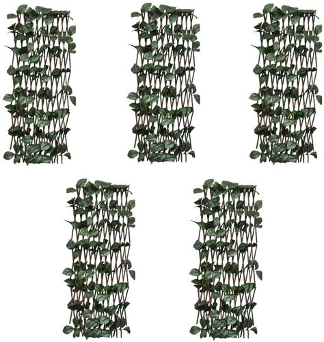 Vrbový trelážový plot 5 ks s umělými listy 180 × 60 cm - Plot - Main image