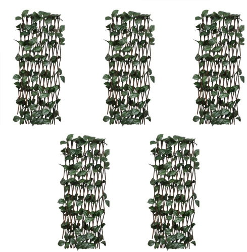 Vrbový trelážový plot 5 ks s umělými listy 180 × 120 cm - Plot - Main image