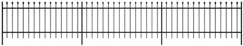 Bezpečnostní palisádový plot s hroty ocel 600 × 60 cm černý - Plot - Main image