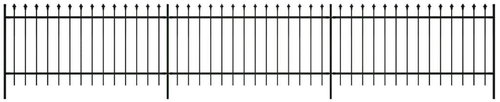 Bezpečnostní palisádový plot s hroty ocel 600 × 80 cm černý - Plot - Main image