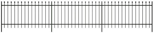 Bezpečnostní palisádový plot s hroty ocel 600 × 100 cm černý - Plot - Main image