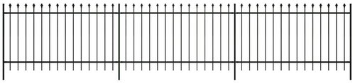 Bezpečnostní palisádový plot s hroty ocel 600 × 120 cm černý - Plot - Main image