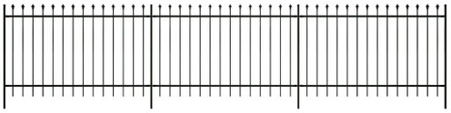 Bezpečnostní palisádový plot s hroty ocel 600 × 150 cm černý - Plot - Main image