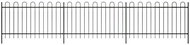 Bezpečnostní palisádový plot s obloučky ocel 600 × 120 cm černý - Plot