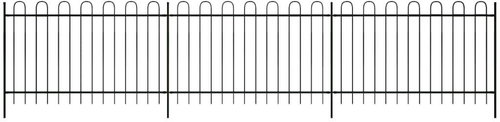 Bezpečnostní palisádový plot s obloučky ocel 600 × 150 cm černý - Plot - Main image