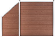 Plotová sada z WPC 1 čtvercový + 1 šikmý díl 273 × 186 cm hnědá - Plot