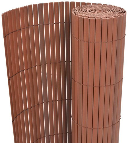 Oboustranný zahradní plot PVC 90 × 300 cm hnědý - Plot - Main image