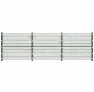 Plotový dílec se sloupky 6 × 1,6 m zelený - Plotové dílce