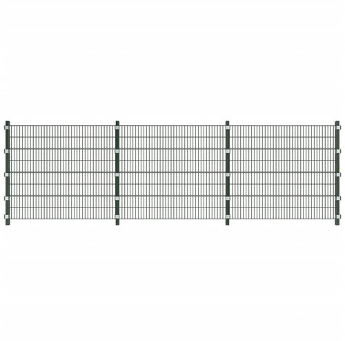 Plotový dílec se sloupky 6 × 1,6 m zelený - Plotové dílce - Main image