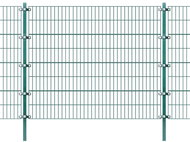 Plotový dílec se sloupky železo práškový lak 6 × 1,6 m zelený - Plotové dílce