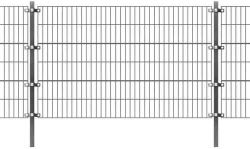 Plotový dílec se sloupky železo práškový lak 6x1,2m antracitový - Plotové dílce - Main image