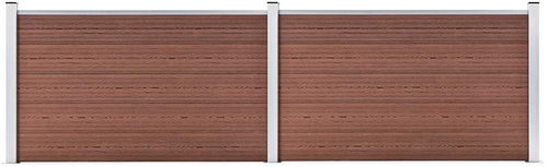 Zahradní plot WPC 353 × 106 cm hnědý - Plotové dílce - Main image