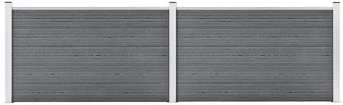 Zahradní plot WPC 353 × 106 cm šedý - Plotové dílce - Main image