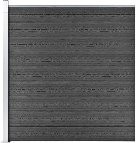 Plotový dílec WPC 175 × 186 cm černý - Plotové dílce - Main image