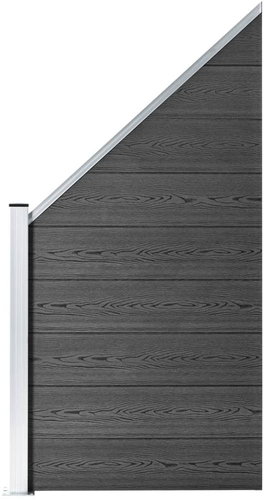 Plotový dílec WPC 95 × (105–180) cm černý - Plotové dílce - Main image
