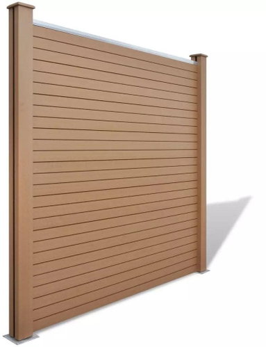 Zahradní plotové panely 2 ks WPC 361 cm hnědé - Plotový panel - Main image