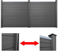 Zahradní plotové panely 2 ks WPC 361 cm šedé - Plotový panel