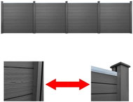 Zahradní plotové panely 4 ks WPC 715 cm šedé - Plotový panel