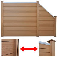 Zahradní plot set 1 čtvercový + 1 šikmý dílec WPC 283 cm hnědý - Plotové dílce