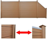 Zahradní plot set 2 čtvercové + 1 šikmý dílec WPC 460 cm hnědý - Plotové dílce