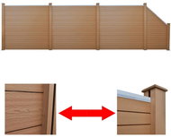 Zahradní plot set 3 čtvercové + 1 šikmý dílec WPC 638 cm hnědý - Plotové dílce