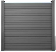 Zahradní plot set 1 čtvercový + 1 šikmý dílec WPC 283 cm šedý - Plotové dílce