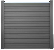 Zahradní plot set 4 čtvercové + 1 šikmý dílec WPC 815 cm šedý - Plotové dílce