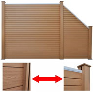 Zahradní plot set 1 čtvercový + 1 šikmý dílec WPC hnědé - Plotové dílce