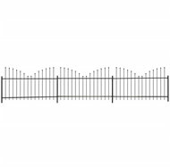 Zahradní plot s obrácenými hroty ocel (0,5–0,75) × 6 m černý - Plot