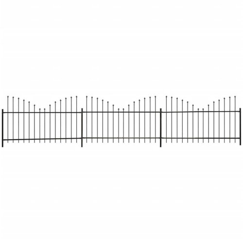 Zahradní plot s obrácenými hroty ocel (0,5–0,75) × 6 m černý - Plot - Main image