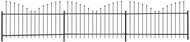 Zahradní plot s obrácenými hroty ocel (0,75–1) × 6 m černý - Plot