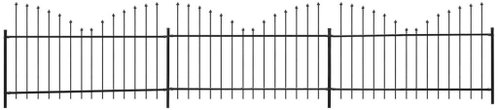 Zahradní plot s obrácenými hroty ocel (0,75–1) × 6 m černý - Plot - Main image