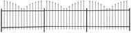Zahradní plot s obrácenými hroty ocel (1–1,25) × 6 m černý - Plot