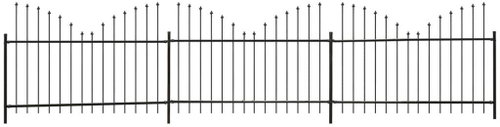 Zahradní plot s obrácenými hroty ocel (1–1,25) × 6 m černý - Plot - Main image