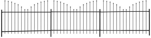 Zahradní plot s obrácenými hroty ocel (1,25–1,5) × 6 m černý - Plot - Main image