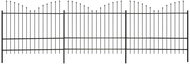 Zahradní plot s obrácenými hroty ocel (1,5–1,75) × 6 m černý - Plot