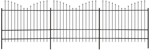 Zahradní plot s obrácenými hroty ocel (1,5–1,75) × 6 m černý - Plot - Main image
