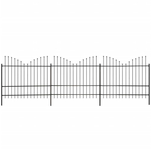 Zahradní plot s obrácenými hroty ocel (1,75–2) × 6 m černý - Plot - Main image