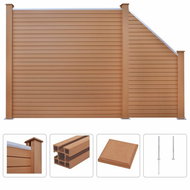Plotová sada z WPC 1 čtvercový + 1 šikmý díl 277 × 187 cm hnědá - Plotové dílce