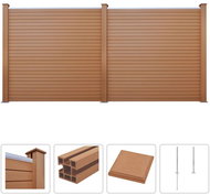 Plotová sada z WPC 2 čtvercové díly 357 × 187 cm hnědá - Plotové dílce