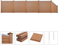 Plotová sada z WPC 4 čtvercové + 1 šikmý díl 799 × 187 cm hnědá - Plotové dílce