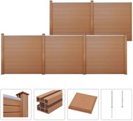 Plotová sada z WPC 5 čtvercových dílů 879 × 187 cm hnědá - Plotové dílce