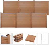 Plotová sada z WPC 6 čtvercových dílů 1053 × 187 cm hnědá - Plotové dílce