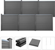 Plotová sada z WPC 6 čtvercových dílů 1053 × 187 cm šedá - Plotové dílce