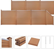 Plotová sada z WPC 6 čtvercových + 1 šikmý díl 1147x187cm hnědá - Plotové dílce